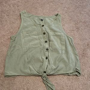 Women’s washed green tank top